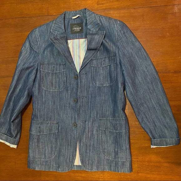 COPY - Aolige men's club dark blue jeans blazer size 44 from Italy 💙 - Picture 1 of 11